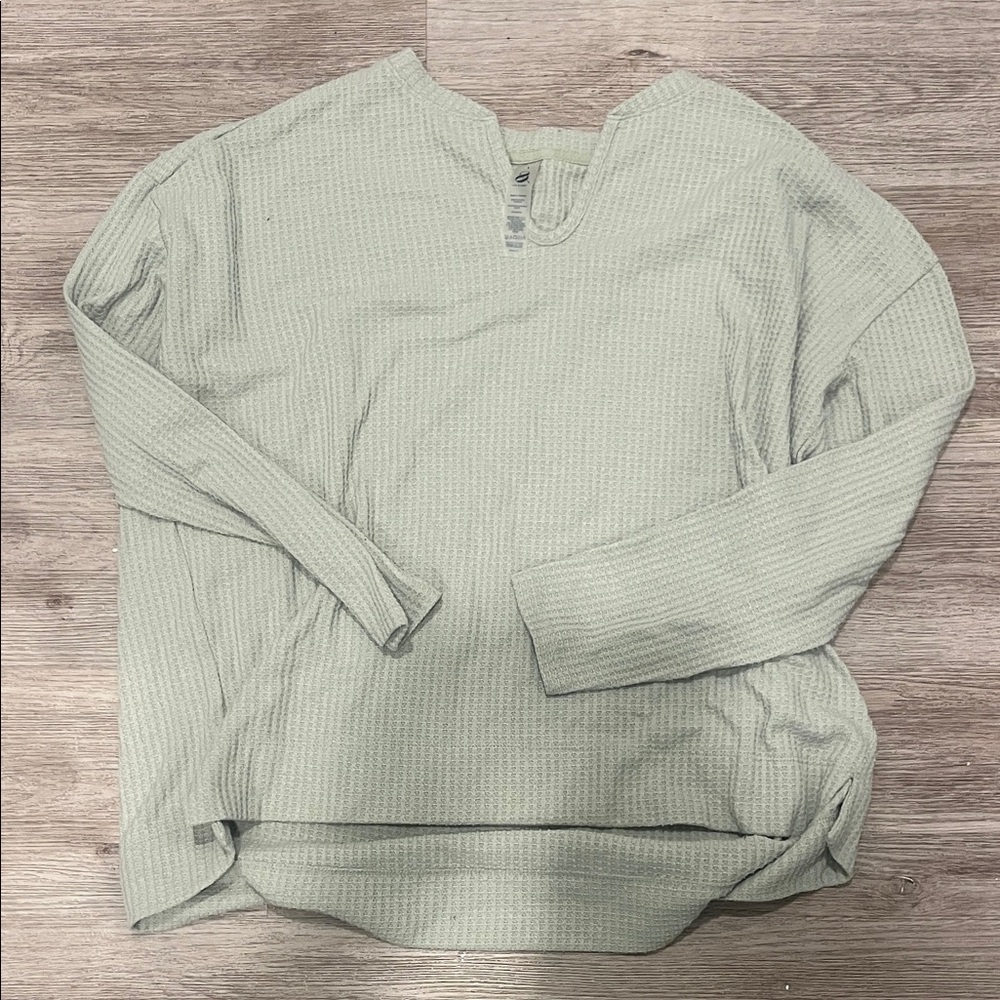 Lou and Grey waffle  Light Green Long Sleeve Top